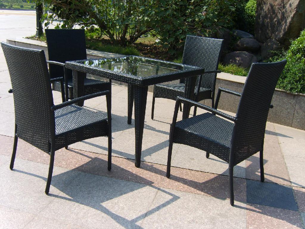 black square modern rattan patio furniture table stained design for patio furniture table chairs with chairs